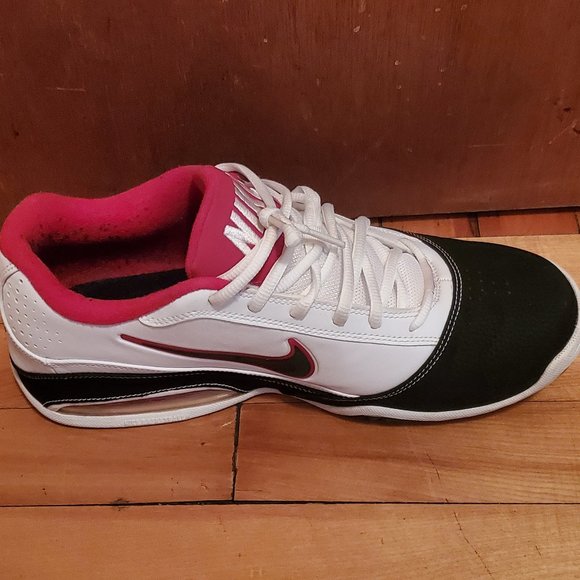 NIKE BASKETBALL MEN'S AIR MAX SHOES US 9.5 WHITE BLACK AND RED ALMOST NEW - Picture 2 of 6